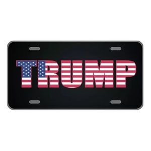 Custom license plate with trump